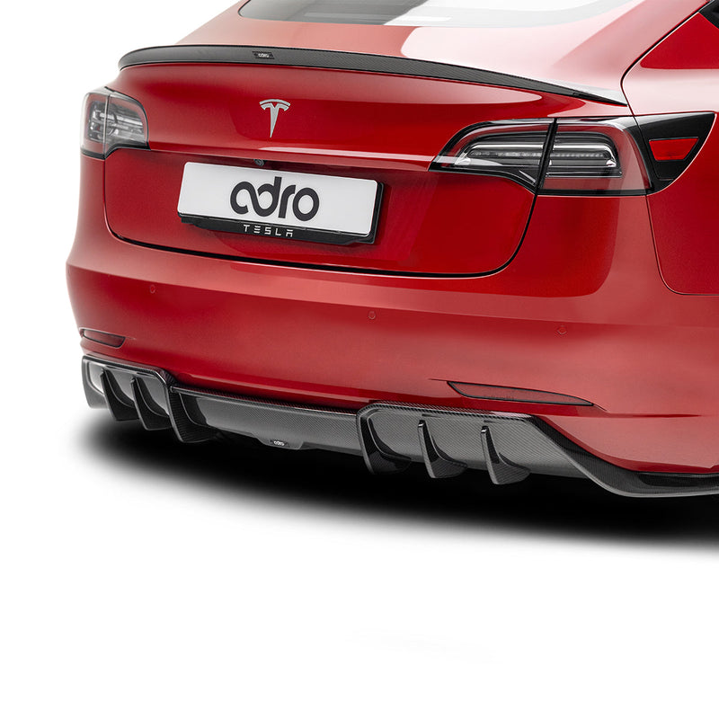 Tesla Model 3 Premium Prepreg Carbon Fiber Rear Diffuser - ADRO