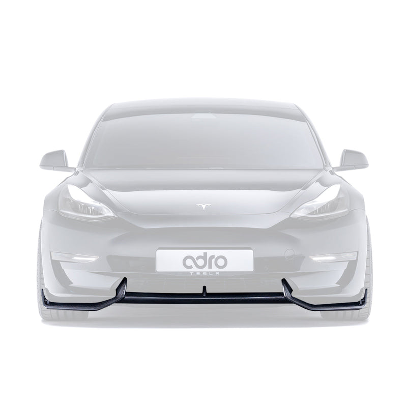 Tesla Model 3 Carbon Fiber Front Lip V2 - ADRO